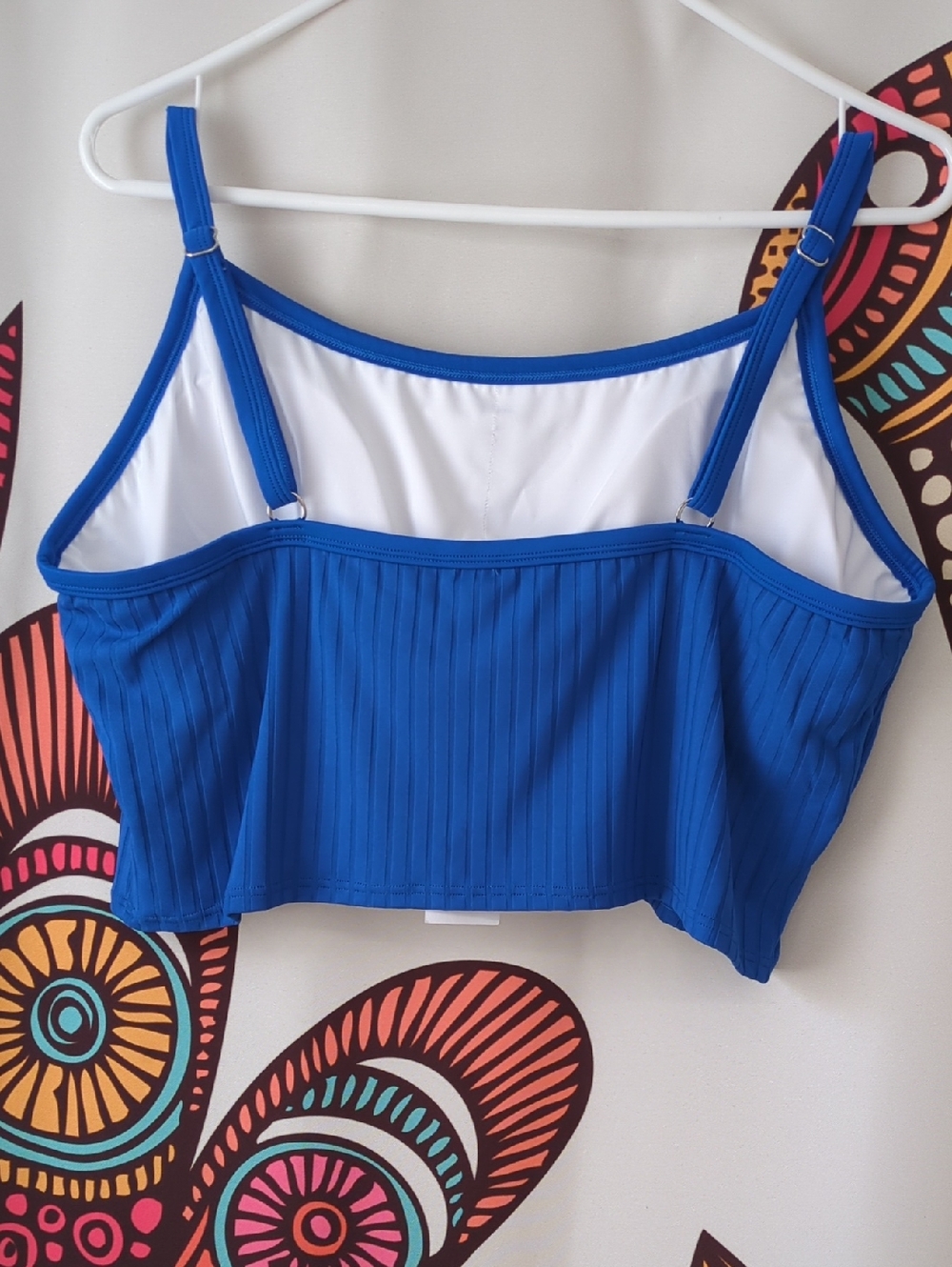 VENUS Blue Superrib Swim Crop Top - Picture 2 of 4